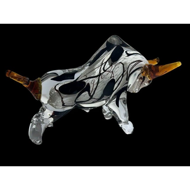 Mid-Century Modern Murano Glass Bull Sculpture Sommerso Technique For Sale - Image 3 of 18