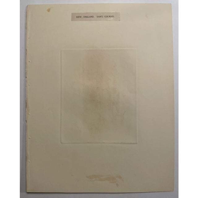 English Antique Samuel Colman Kew England Etching For Sale - Image 3 of 3