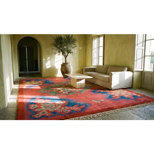 Red Chinese Art Deco Rug 10'0" x 13'6" For Sale In New York - Image 6 of 8