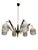 Black Suspension Chandelier with Opaline Glass Diffusers attributed to Stilnovo, 1950s For Sale - Image 8 of 8