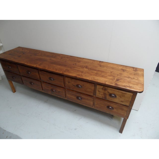 Vintage Shop Display Cabinet in Pine with 10 Drawers, 1930s For Sale - Image 6 of 12