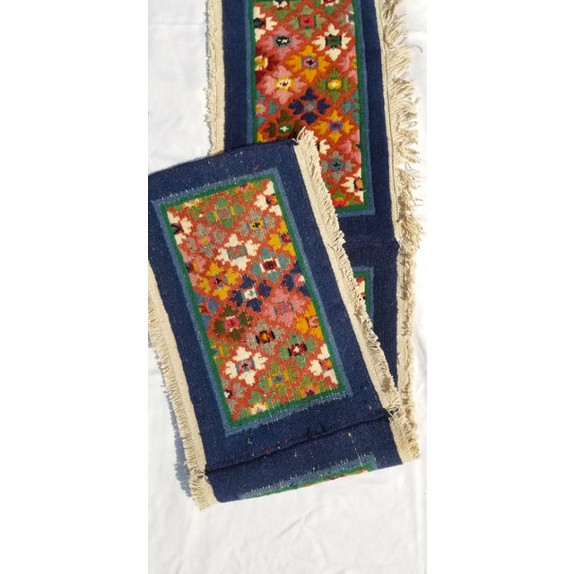 1980s Long Colorful Woven Runner-Style Tibetan Tapestry For Sale In Chicago - Image 6 of 7