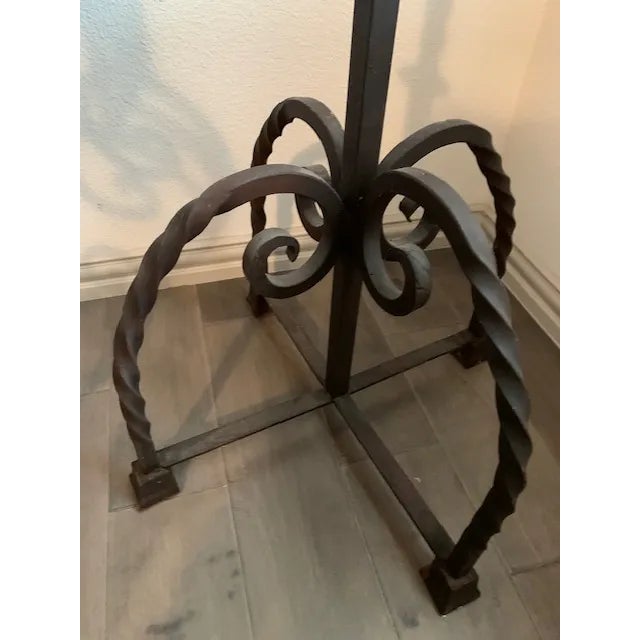 Metal Pair of Emmanuel Design Group Designer Wrought Iron Floor Candelabras – Statement Art Pieces For Sale - Image 7 of 7
