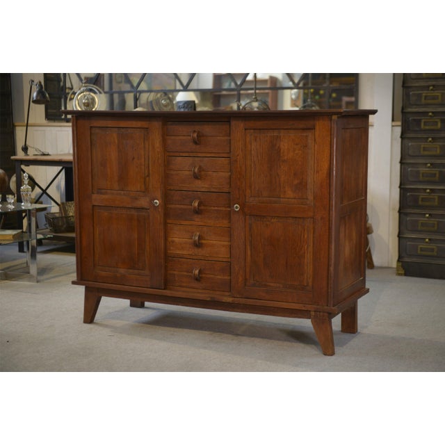 Reconstruction Oak Buffet attributed to René Gabriel, 1940s For Sale - Image 12 of 12