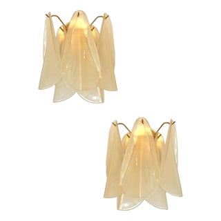 Sanded Champagne Rondini Murano Wall Sconces by Simoeng, Set of 2 For Sale