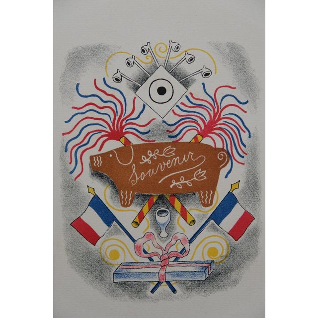Modern Lucien Boucher, Le cadeau souvenir, Lithograph For Sale - Image 3 of 6