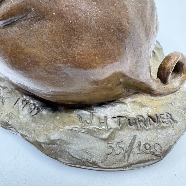 1990s 1990s W.H. Turner Bronze Sow Sculpture For Sale - Image 5 of 5