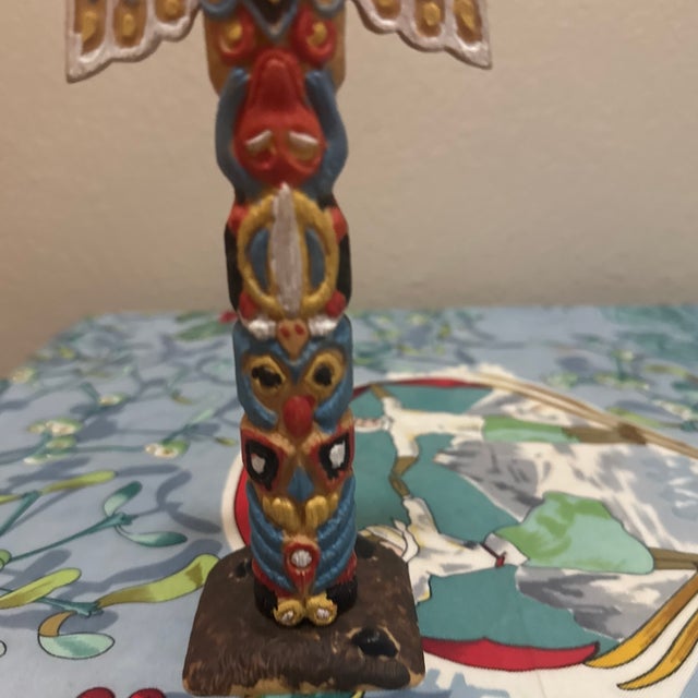 Plastic Vintage Mid-Century Style Molded Plastic Miniature Totem Pole Figurine For Sale - Image 7 of 10