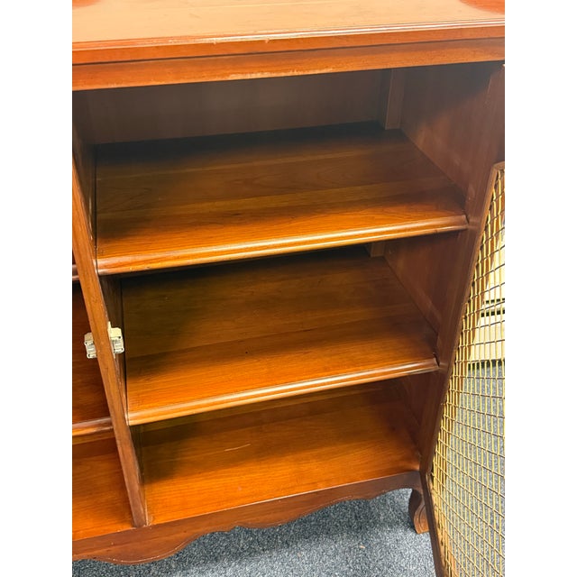 Wood Vintage Solid Cherry Louis XV Server / Bookcase For Sale - Image 7 of 12