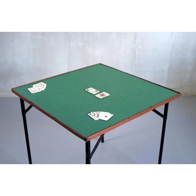 Jacques Adnet French Game Table by Jacques Adnet, 1950 For Sale - Image 4 of 14