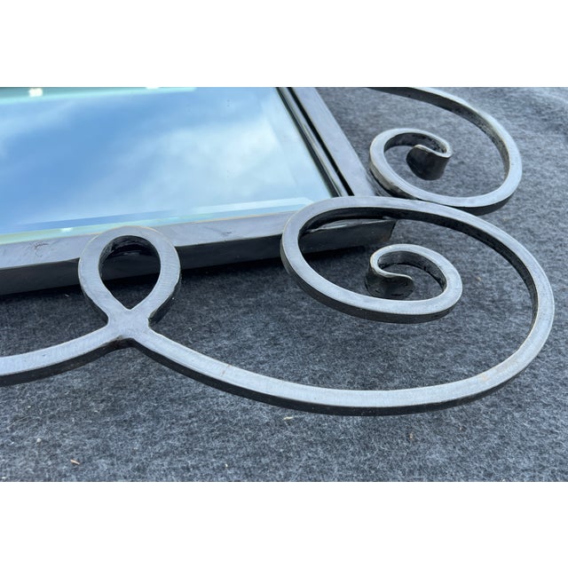 1980s Full Length Metal Mirror With Scroll Work For Sale - Image 11 of 16