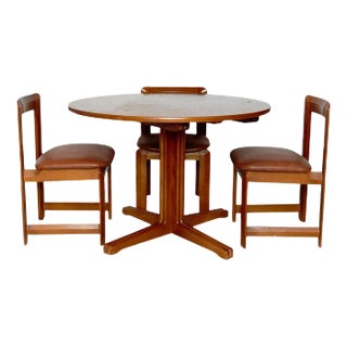 Wooden Chairs and Dining Table by Guillaumes, 1960s, Set of 3 For Sale