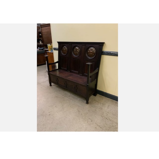 Antique Art Nouveau Bench, 1900 For Sale - Image 4 of 9