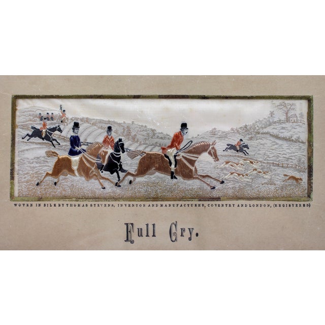 English "Full Cry" 1879 English Stevengraph by Thomas Stevens For Sale - Image 3 of 4