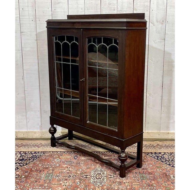 English Oak Display Cabinet, 1930s For Sale - Image 3 of 14