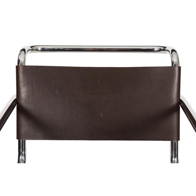Metal Pair of Mr20 Chrome Steel & Leather Armchairs, Mies Van Der Rohe, Circa 1970s For Sale - Image 7 of 16