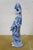 Vintage Japanese Kutani Blue White Porcelain Quan Yin Goddess Statue 10" For Sale - Image 4 of 14
