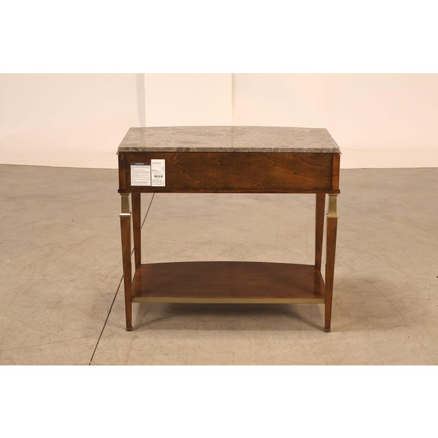 Johnathan Charles 'Barcelona' Marble Top Walnut Nightstand For Sale - Image 18 of 18