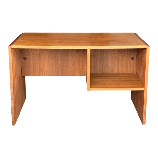1970s -Century Danish Modern Teak Writing Desk With Open Shelf For Sale In Los Angeles - Image 6 of 15