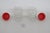 Mid 20th Century Mid Century Modern Pressed Glass Salt and Pepper Shakers Pair of 2 With Red Tops For Sale - Image 13 of 15