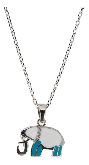Sterling Silver Turquoise Elephant Necklace