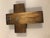 Mexican 1990s Mexican Pewter on Wood Cross Wall Plaque For Sale - Image 3 of 7