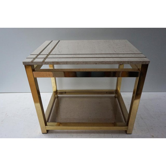 70s - exclusive and elegant side table or sofa end table created and designed by Alain Delon, edited by Mario Sabot for...