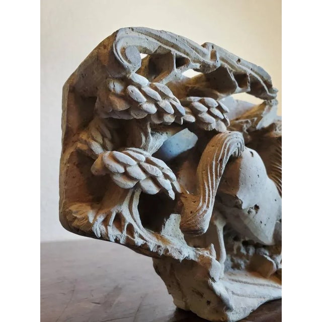 17th Century Asian Temple Hand Carved Architectural Salvaged Relief Panel Element For Sale - Image 5 of 12