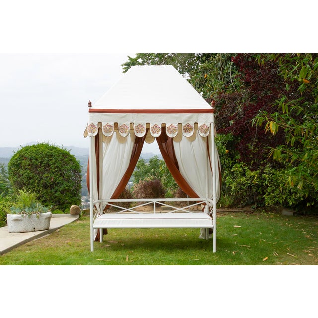 Royal Marigold Block Print Canopy Daybed For Sale - Image 9 of 11