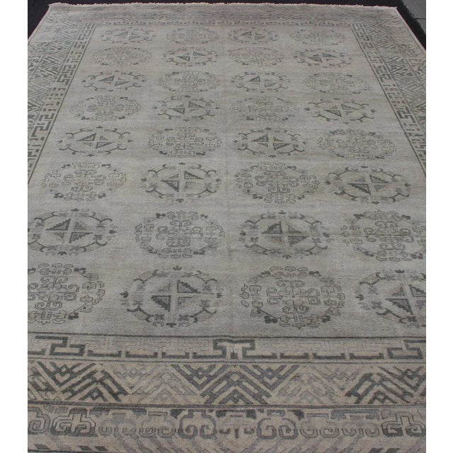 2010s Large Modern Khotan Design in Gray, Silver, and Gray Blue With All Over Design For Sale - Image 5 of 13