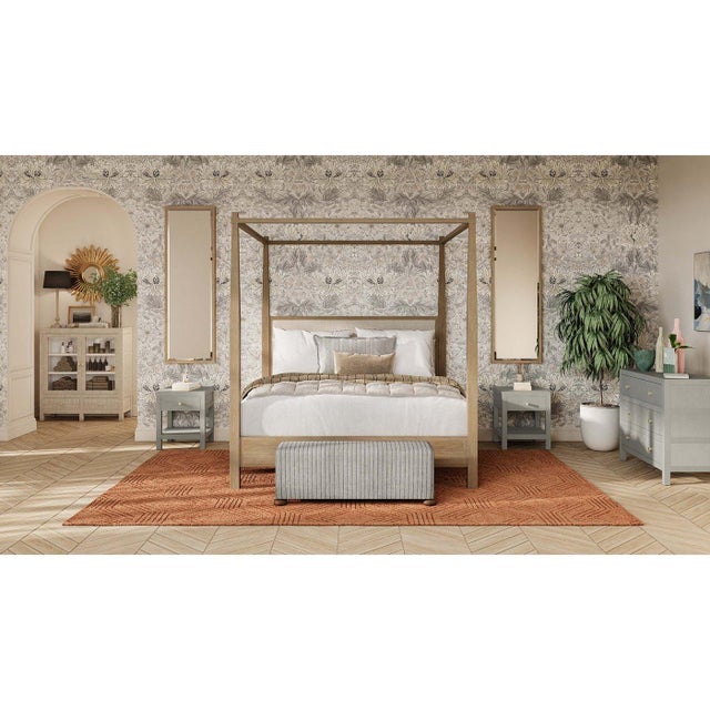 Blue Pair of Pale Blue Wash Raffia Wrapped Nightstands For Sale - Image 8 of 12