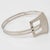 Modernist Silvered Metal Rigid Collar Necklace with Belt Buckle Design For Sale - Image 4 of 8