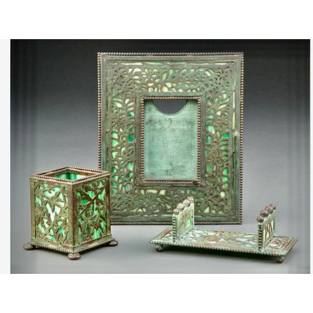 American Bronze & Glass Desk Accessories, 3 Pieces Chairish