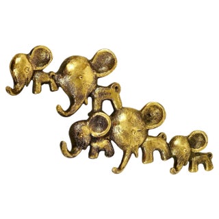 Brass Elephant Key Hanger attributed to Walter Bosse for Hertha Baller, Austria, 1950s For Sale