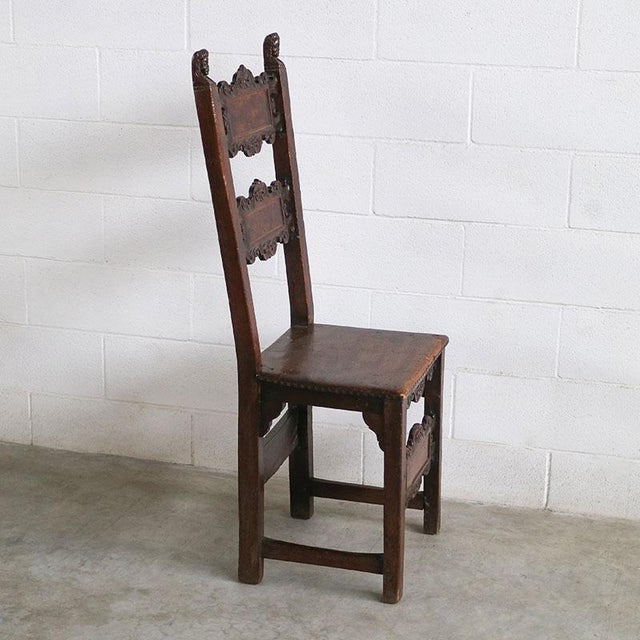 Renaissance Chair in Carved Walnut For Sale - Image 4 of 15