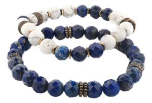 Inner Power Lapis & Howlite Men’s Beaded Bracelet Set