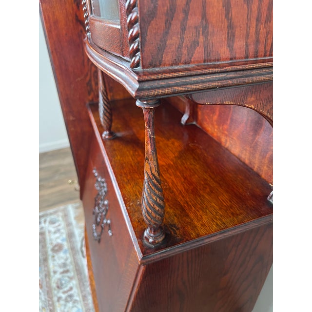 Antique Victorian Oak Side by Side Secretary C. 1900 For Sale - Image 9 of 12