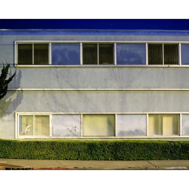 Contemporary Night Photograph "Windowed Wall" by John Vias For Sale