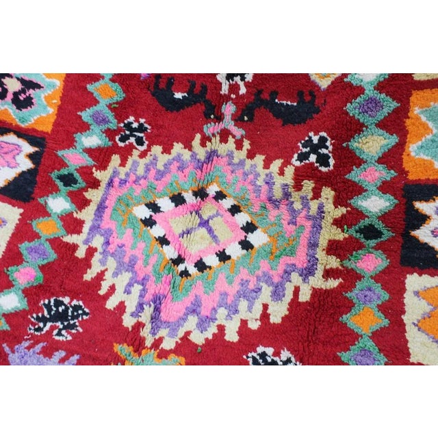 Vintage Berber Handknotted Boujaad Wool Rug For Sale - Image 5 of 11