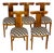 Set of Five Walnut Dining Chairs, Italy Mid-20th Century For Sale