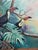 1980s Monumental Vintage Tropical Toucan Painting on Canvas For Sale - Image 5 of 11