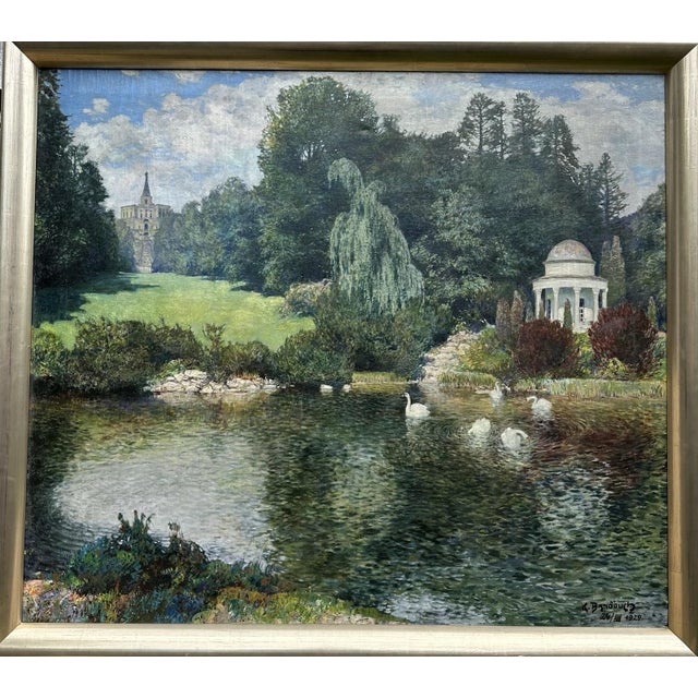 Karl Bandouch (1893-c. 1960) Summer painting from 1929 / completed in the studio on December 24, 1929! Oil on canvas,...