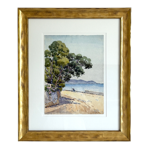 Original Coastal Watercolor Louis Jullien Rousset (1859-1921)