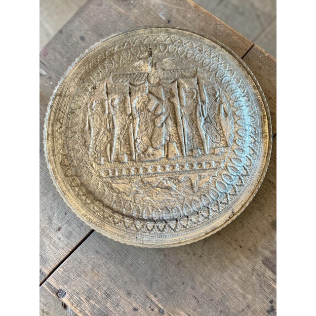 Vintage Persian Revival Tinned Copper Tray Table-Wall Hanging Stand-Metal-Boho For Sale - Image 10 of 10