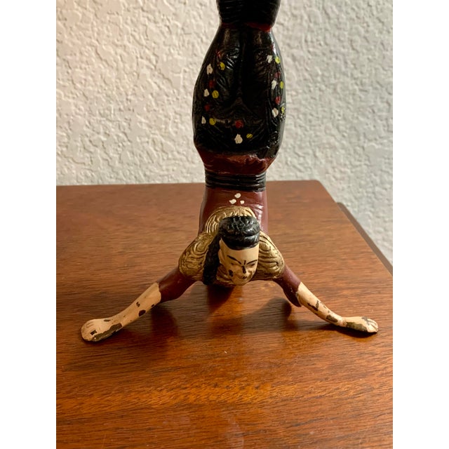 Antique Pair of Iron Chinese Acrobat Candle Holders For Sale In Houston - Image 6 of 6