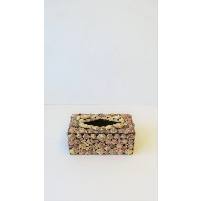 Contemporary Seashell Tissue Box Cover, Circa 1960s For Sale - Image 3 of 12