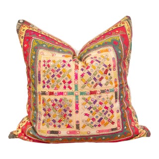 Veda Rajasthani Embroidered Decorative Pillow For Sale
