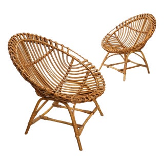 Vintage Bamboo Armchairs, 1960s, Set of 2 For Sale