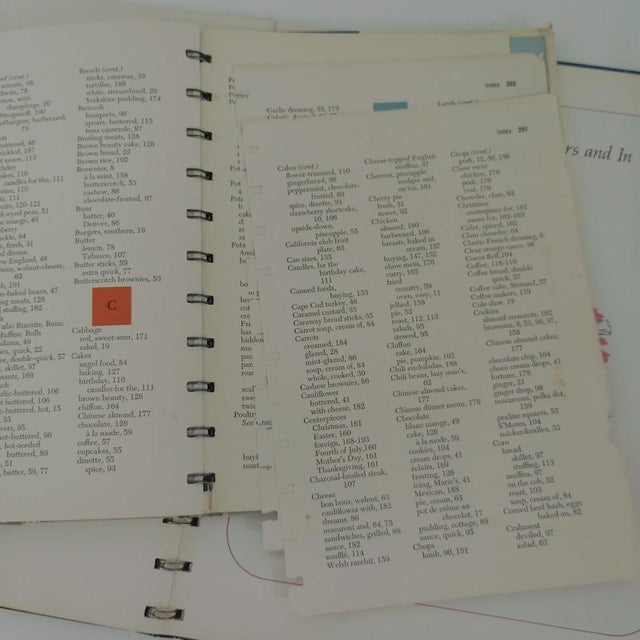 Blue Vintage Betty Crocker's Dinner for Two Cook Book First Edition, 1958 & Hostess Cookbook, 1974 Mid-Century Modern Spiral Hardcover Books For Sale - Image 8 of 8