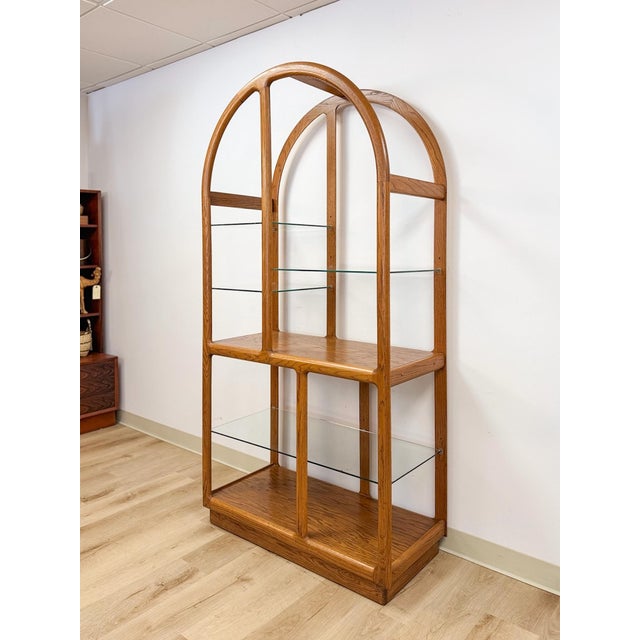 Danish MCM Bentwood Display Shelf Glass Shelves Vintage Etagere Bookcase For Sale - Image 4 of 13